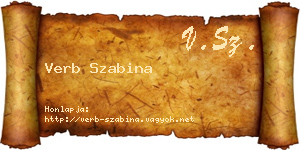 Verb Szabina névjegykártya