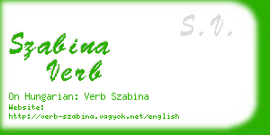 szabina verb business card